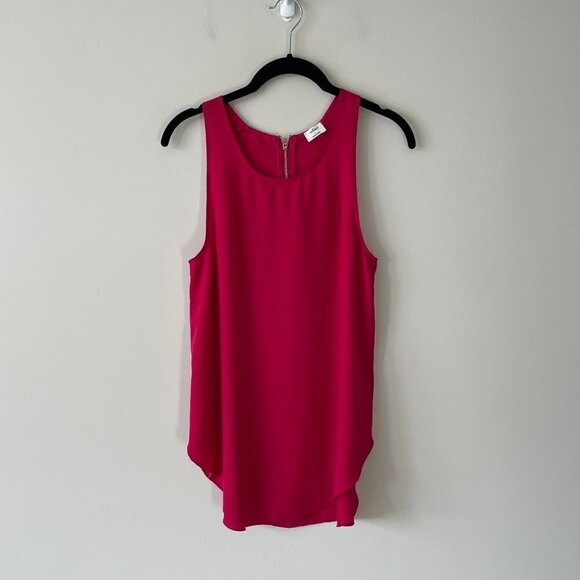 Aritzia Wilfred Sevres Tank Top Sleeveless Zip-Back Closure Casual Red PinkSmall - Picture 2 of 7